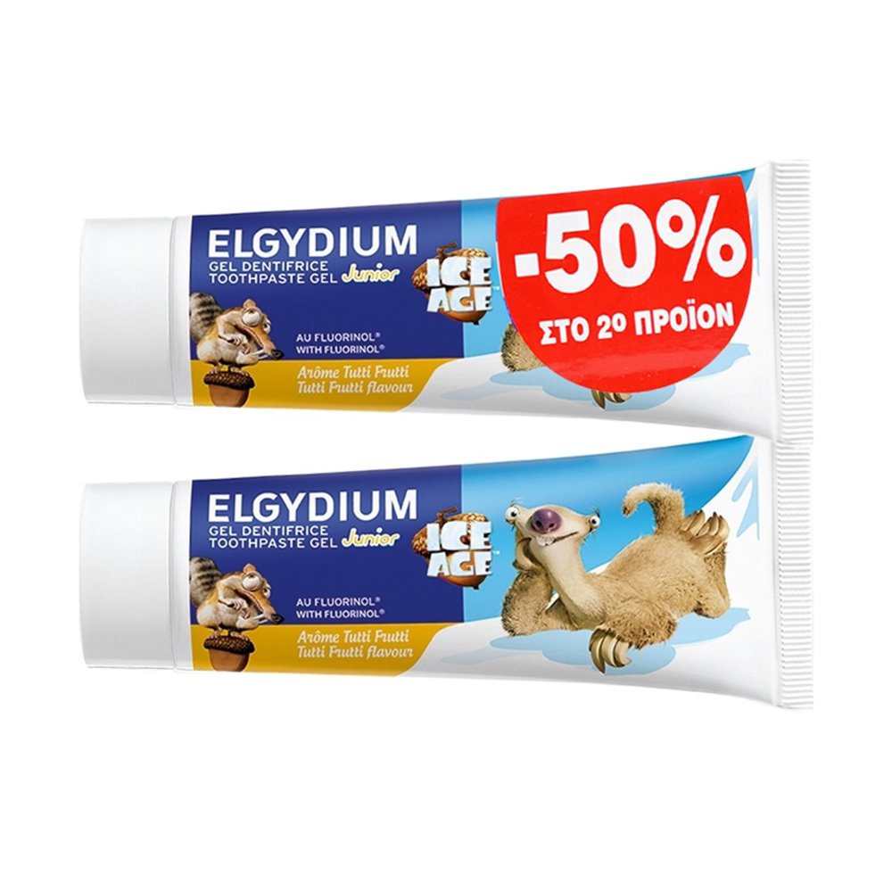 Elgydium Διπλό Πακέτο Οδοντόκρεμα Tutti Frutti με -50% στο 2ο Προϊόν 50ml+50ml