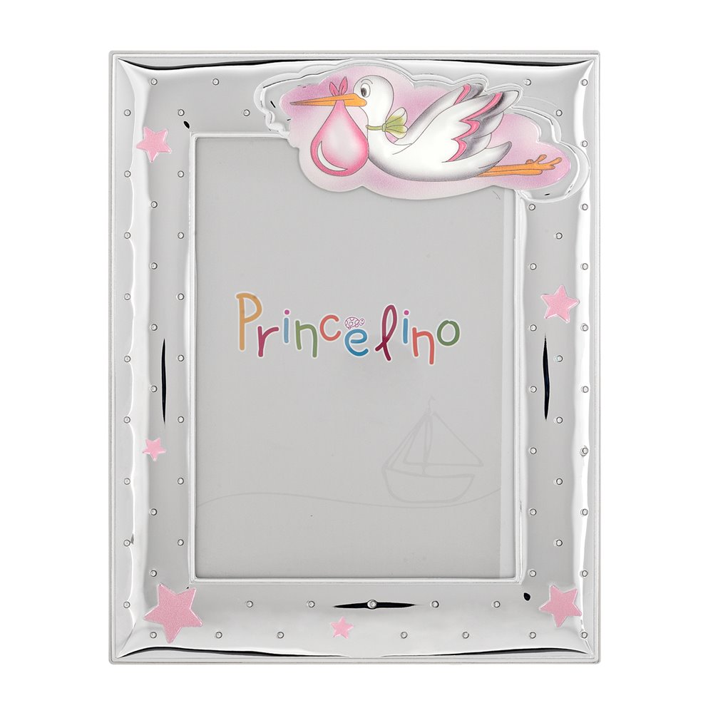 Prince Silvero Παιδική Κορνίζα Αρκουδάκι MA/270Β-R Ροζ Ασήμι 925 13x18cm