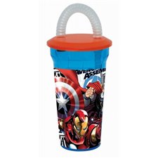 Gim Water Bottle With Straw Avengers Stencil  