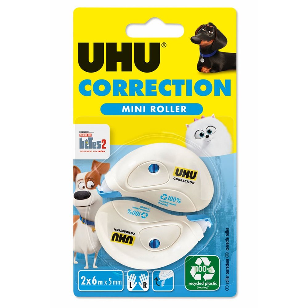 UHU Set of 2 corrective tapes - 2 X 6m X 5mm