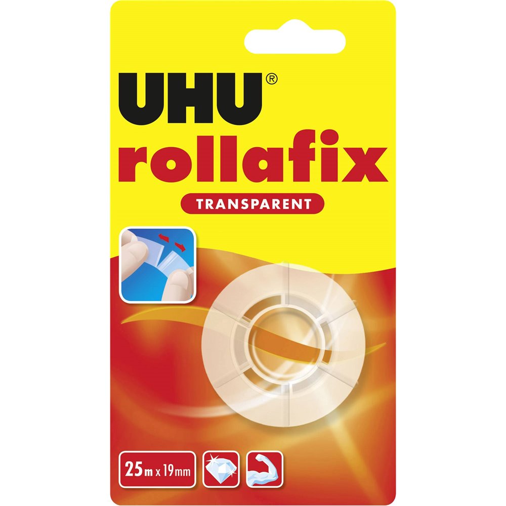UHU Rollafix Διάφανη Κολλητική Ταινία Ανταλλακτικό 25x19mm