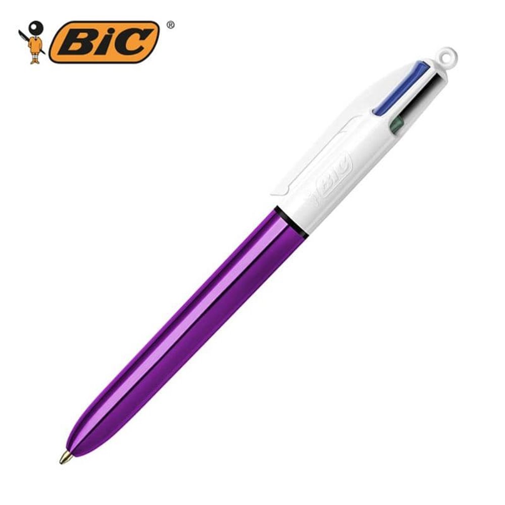 Bic Στυλό Ballpoint με Πολύχρωμο Mελάνι 4 Colours Shine Purple 1 pc