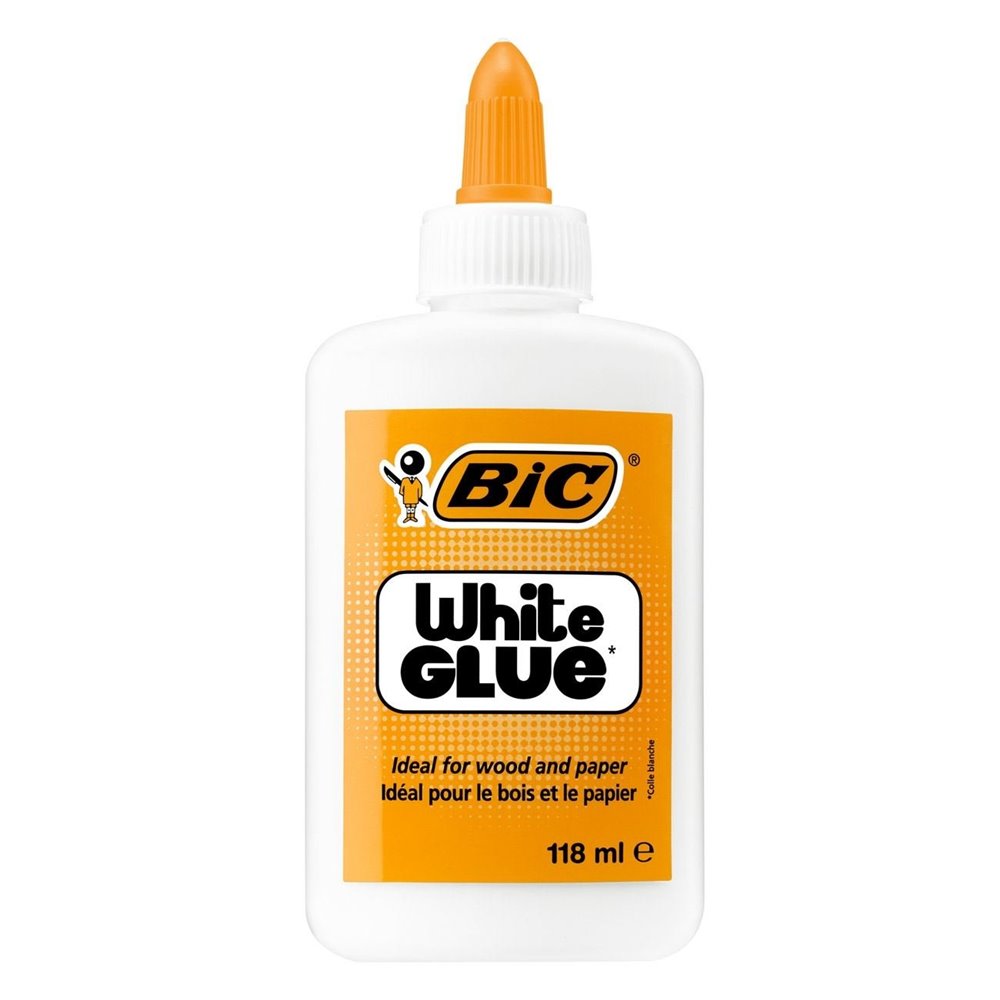 Bic Medium Size White Glue Liquid Glue for Fabric 118ml