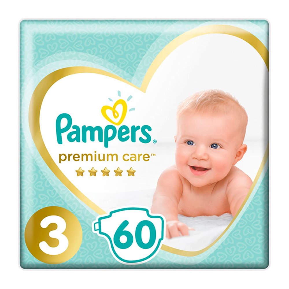 Pampers Premium Care Diapers Size 3 (6-10 kg) 60pcs